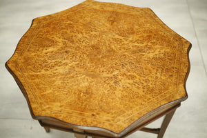 Antique Edwardian Birdseye maple side table