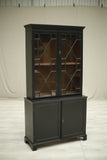 Antique Victorian ebonised glazed cabinet