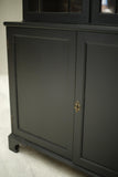 Antique Victorian ebonised glazed cabinet