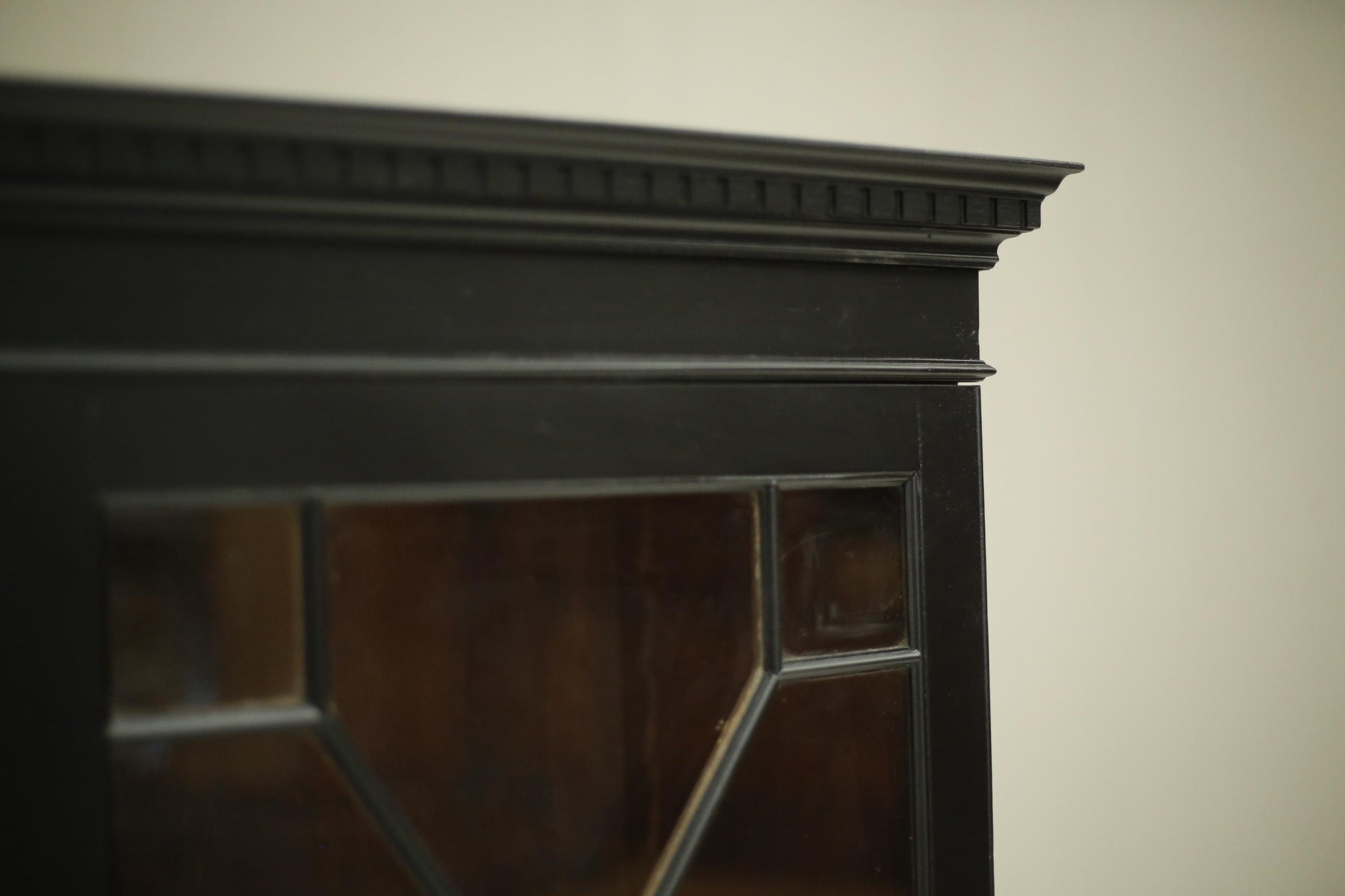Antique Victorian ebonised glazed cabinet