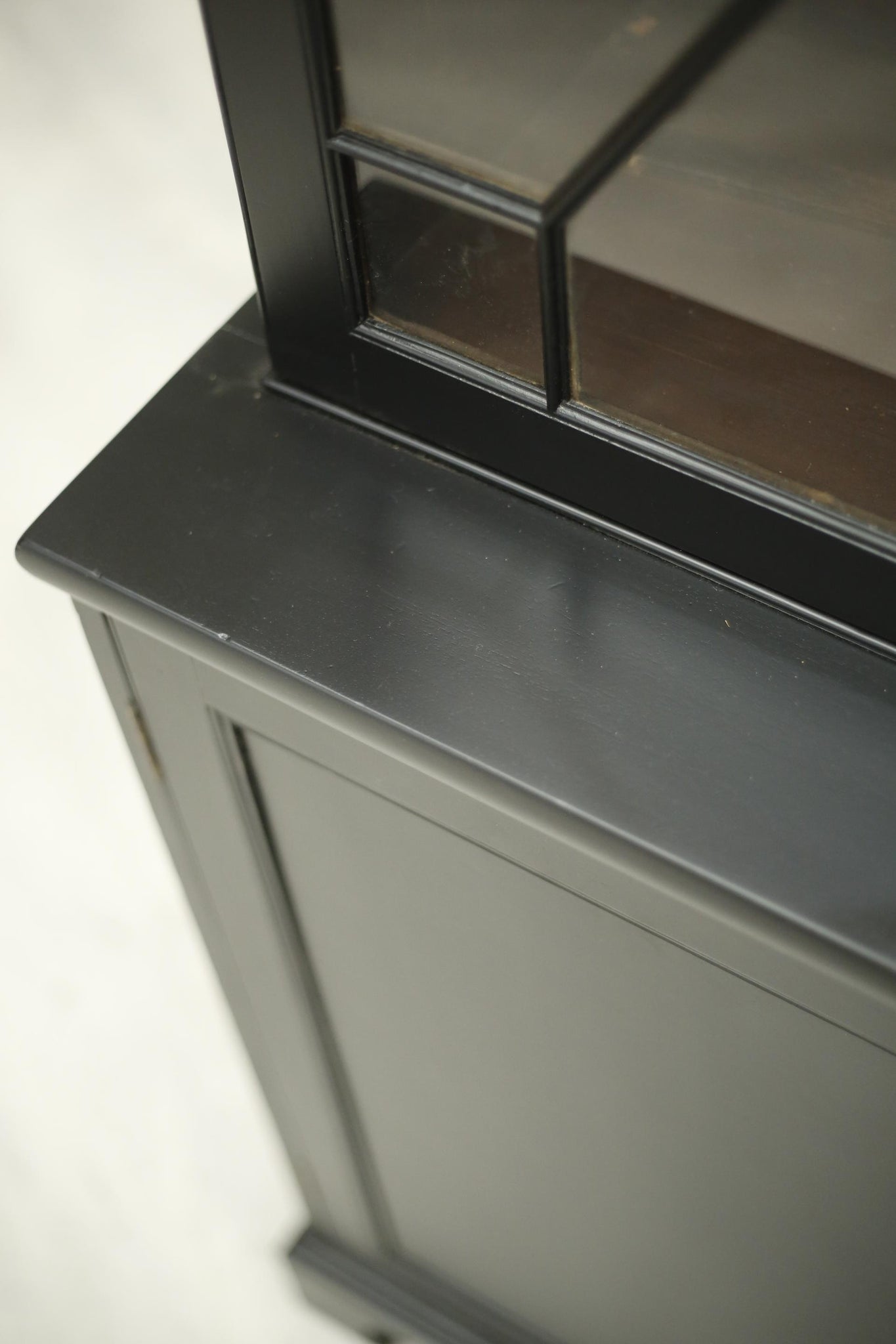 Antique Victorian ebonised glazed cabinet
