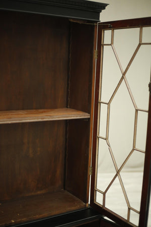 Antique Victorian ebonised glazed cabinet