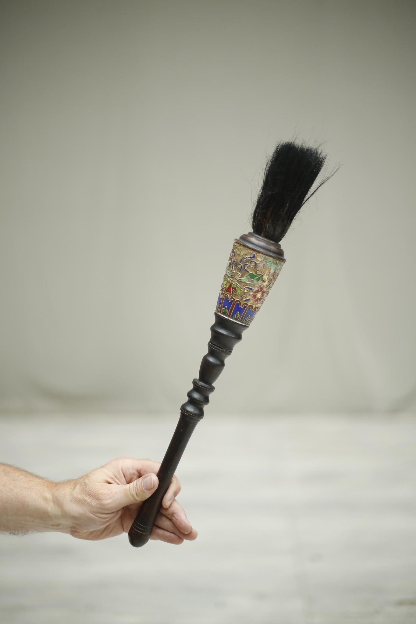 20th century Japanese calligraphy brush- Cloissonne