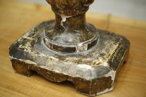 19th century Gesso covered finial table lamp