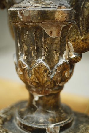 19th century Gesso covered finial table lamp