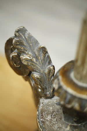 19th century Gesso covered finial table lamp