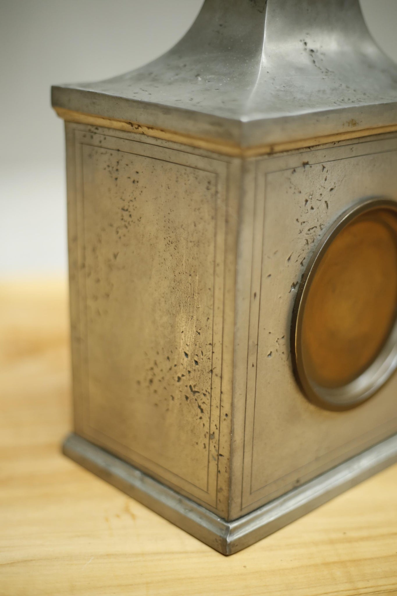 Mid 20th century Pewter and copper table lamp