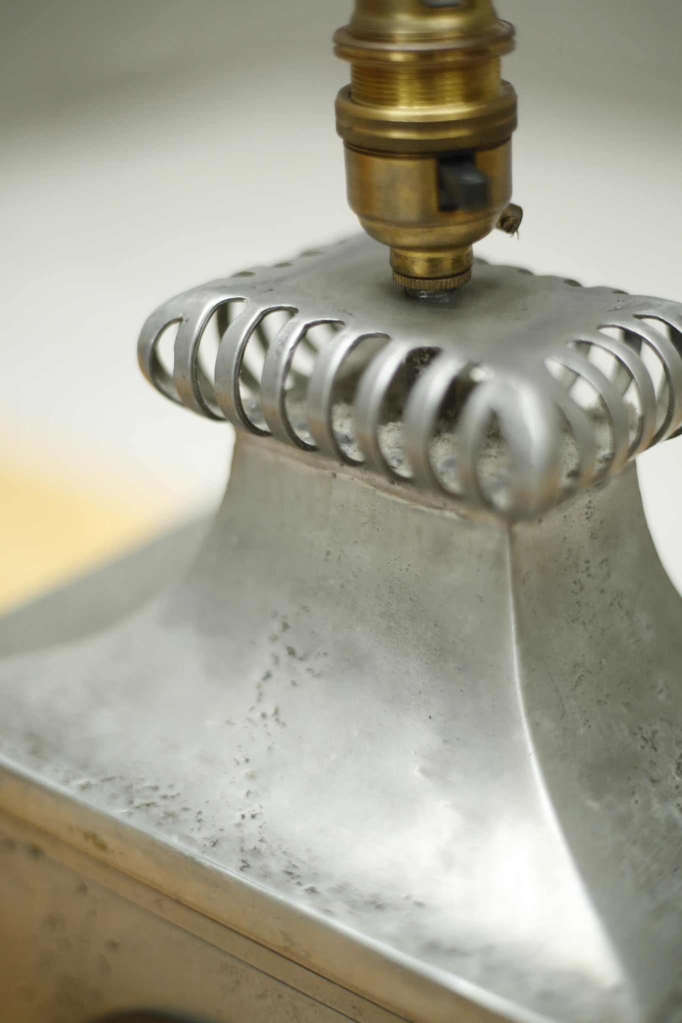 Mid 20th century Pewter and copper table lamp
