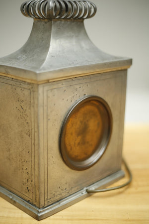 Mid 20th century Pewter and copper table lamp