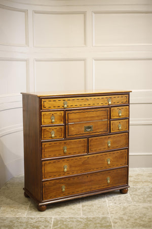 19th century Anglo-Chinese campaign secretaire chest of drawers - TallBoy Interiors