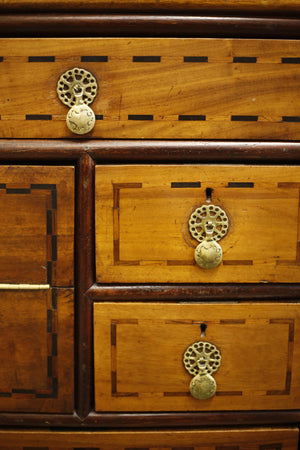 19th century Anglo-Chinese campaign secretaire chest of drawers - TallBoy Interiors