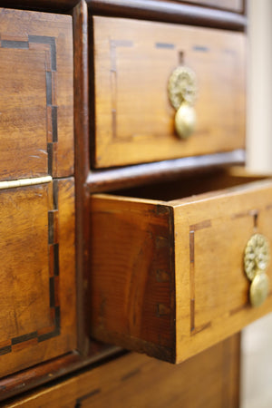 19th century Anglo-Chinese campaign secretaire chest of drawers - TallBoy Interiors
