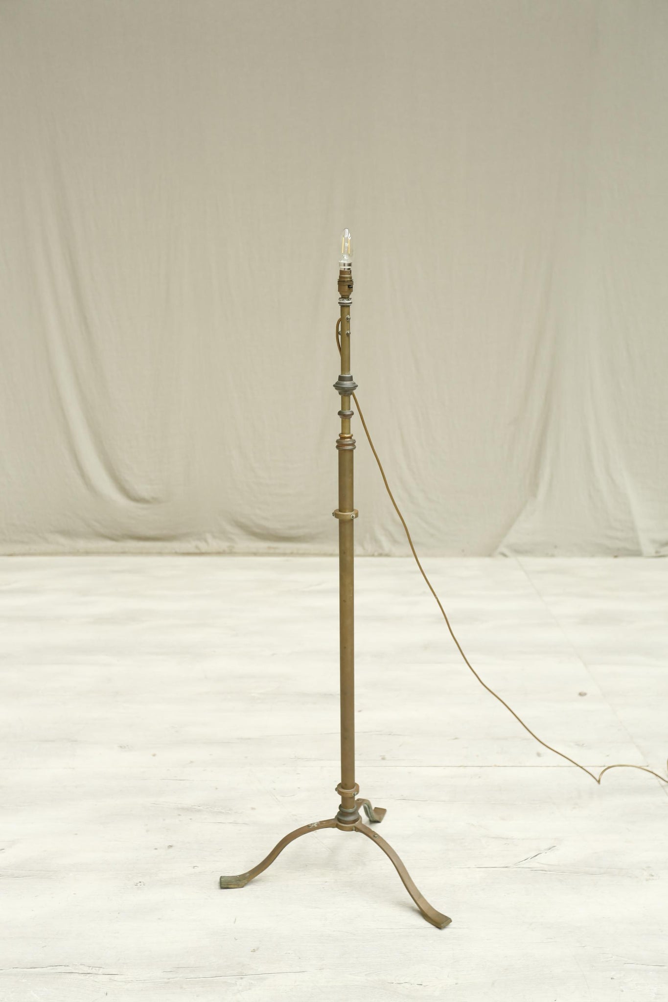 Arts and crafts adjustable brass floor lamp