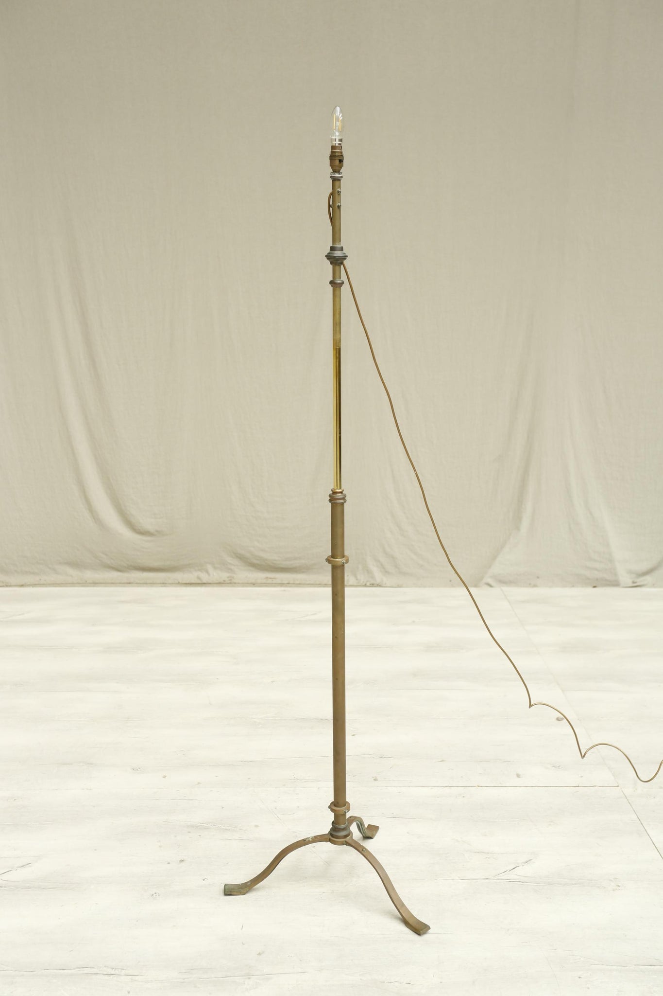 Arts and crafts adjustable brass floor lamp