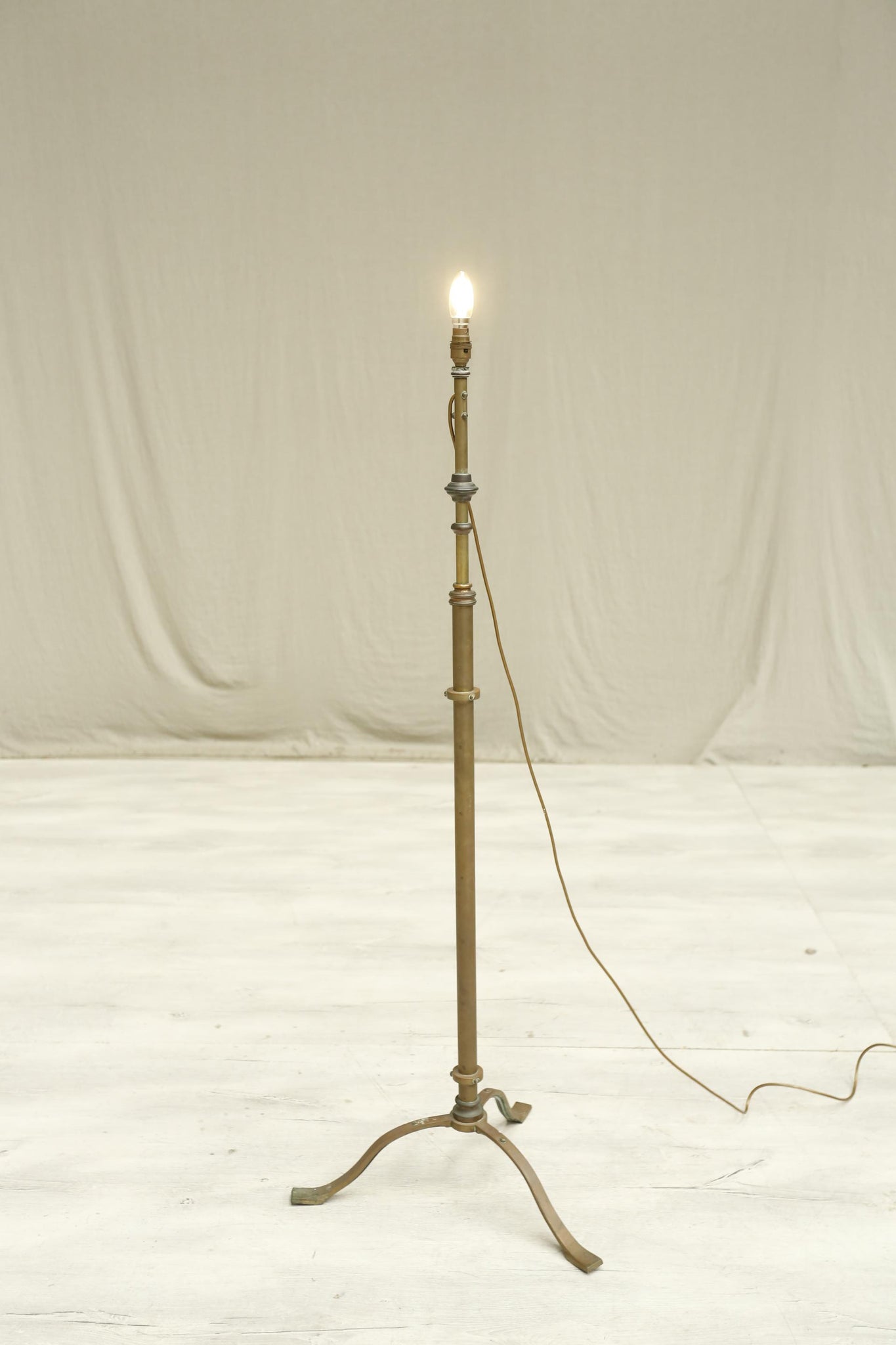 Arts and crafts adjustable brass floor lamp