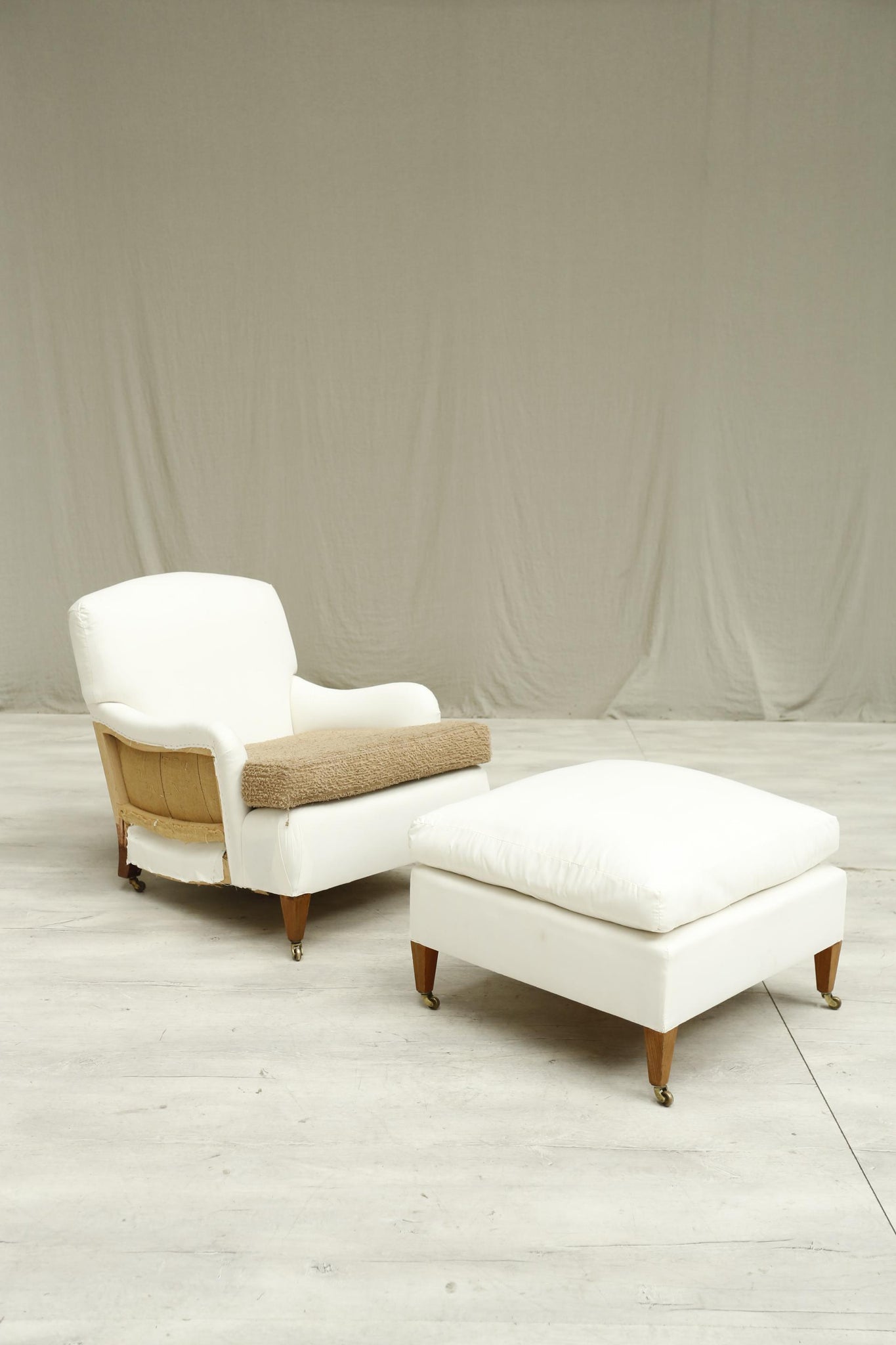 RESERVED 20th Century Howard and sons style armchair and footstool