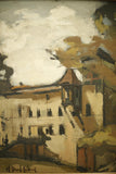 RESERVED 20th century painting of a French Chateau by Michel Dind-Sibourg - TallBoy Interiors