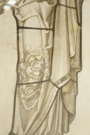 19th century Stained glass plan watercolour- St Peter