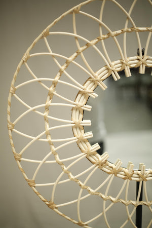 20th century bamboo wall mirror - TallBoy Interiors