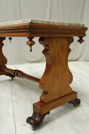 Antique Victorian Mahogany and marble sofa table
