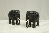 Pair of early 20th century Ebony African elephants