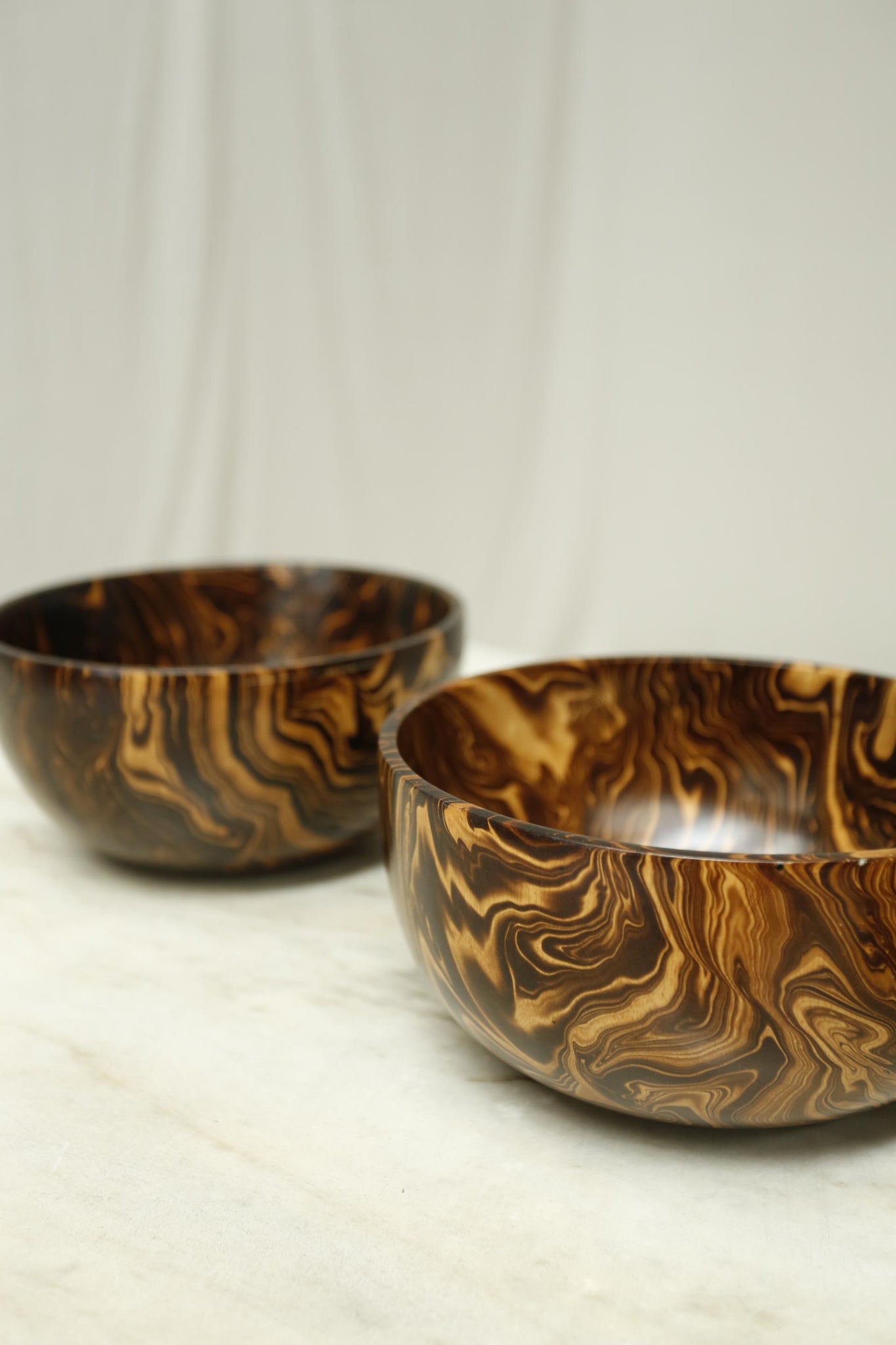 Trio of 20th century Macassar ebony bowls