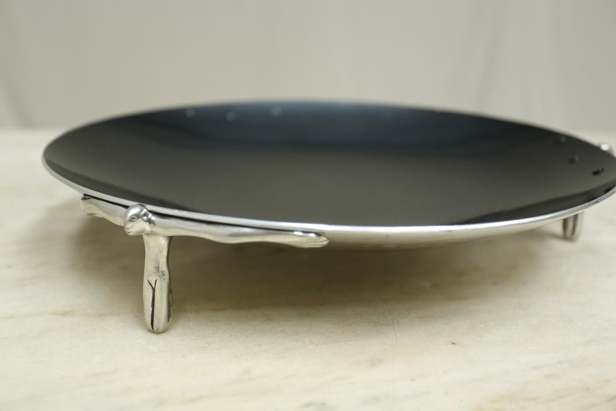20th century Pewter dish with feet by Carrol Boyes