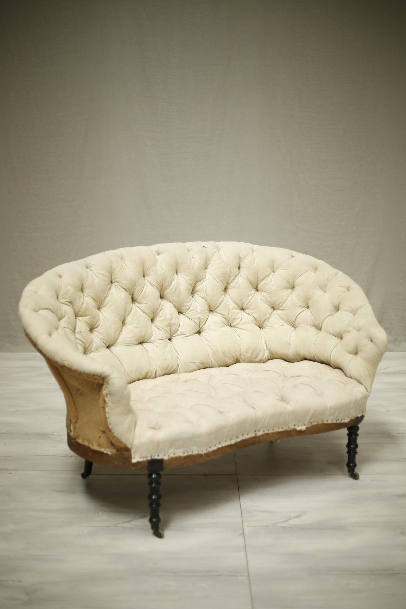 Napoleon III Curved back kidney shaped cocktail sofa - TallBoy Interiors