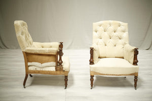 Pair of 19th century French armchairs with mahogany frame - TallBoy Interiors