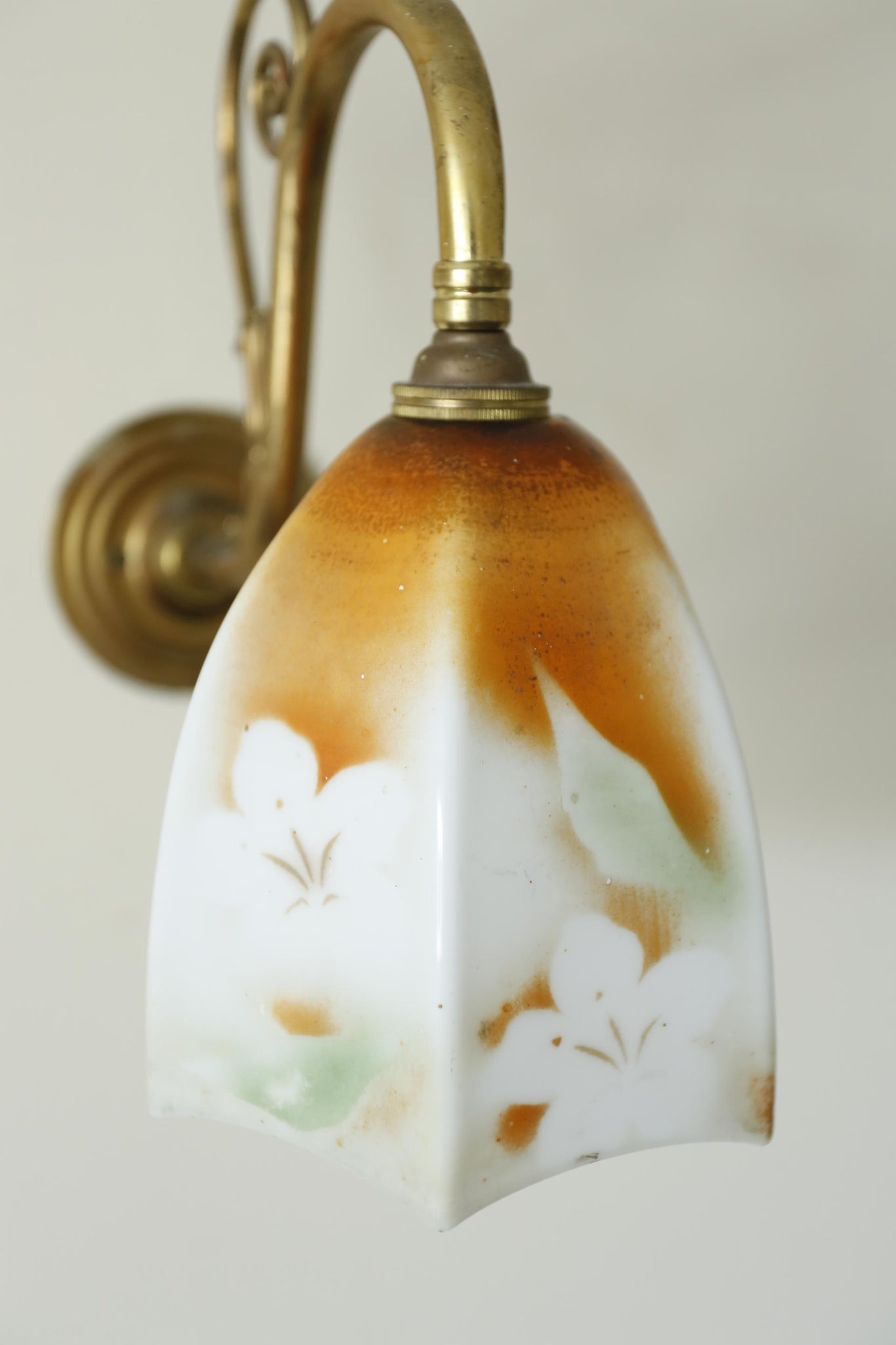 Vintage Wall Light- Orange Floral