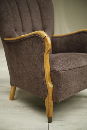 Swedish mid century pale framed armchair - TallBoy Interiors