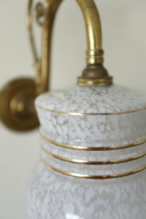 Vintage Wall Light- White with gilt detail