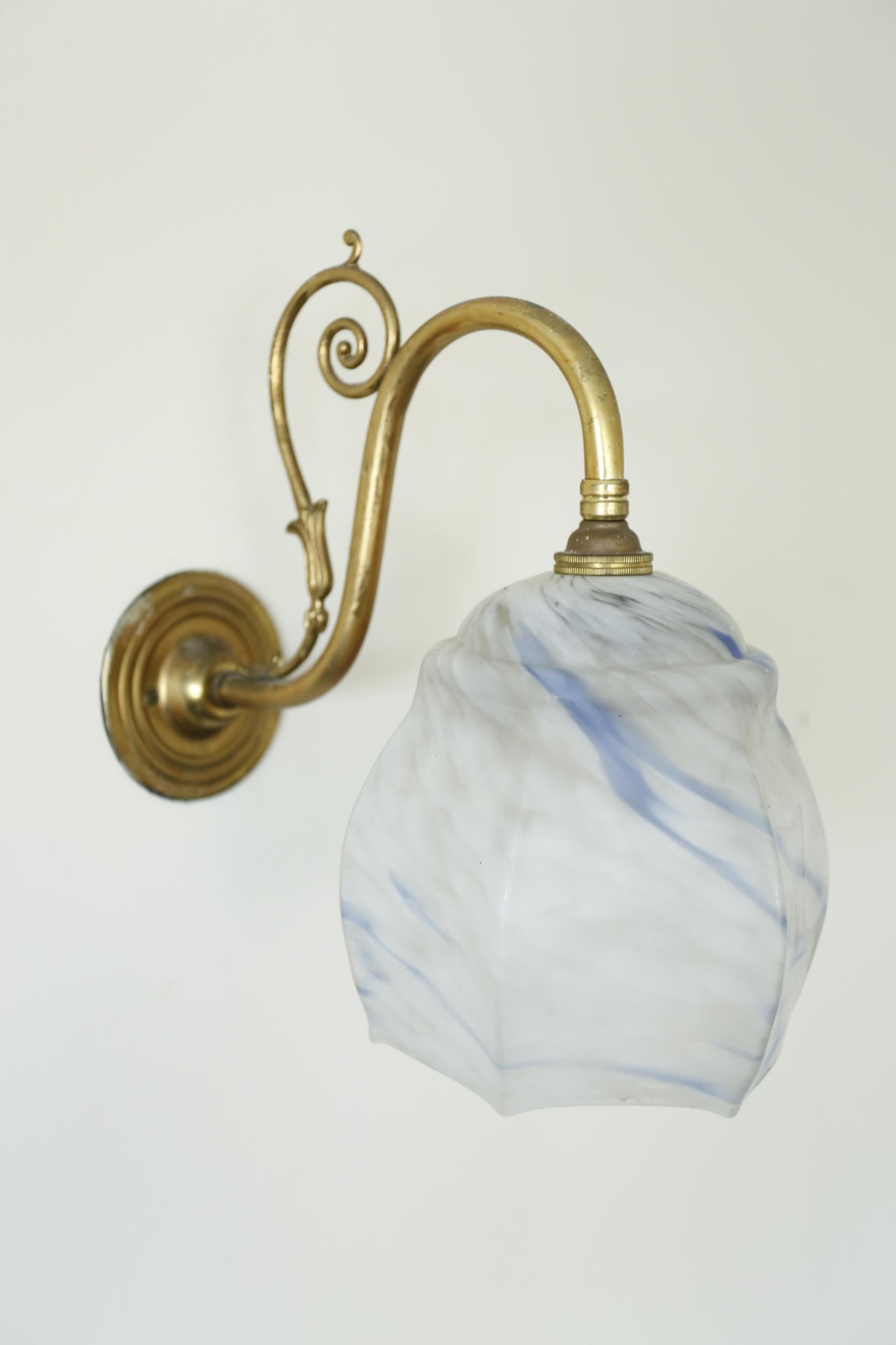 Vintage Wall Light- Blue ripple