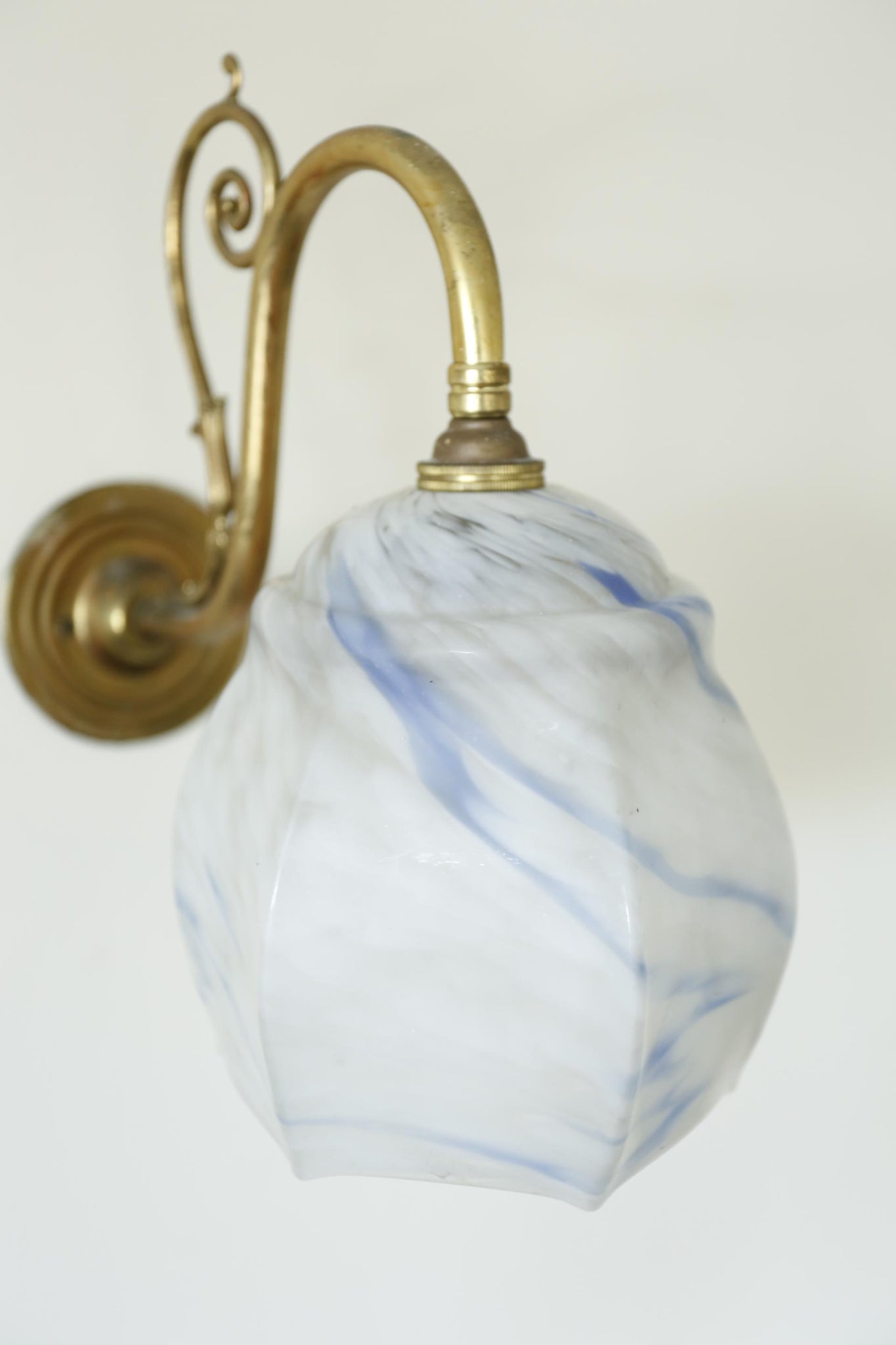 Vintage Wall Light- Blue ripple
