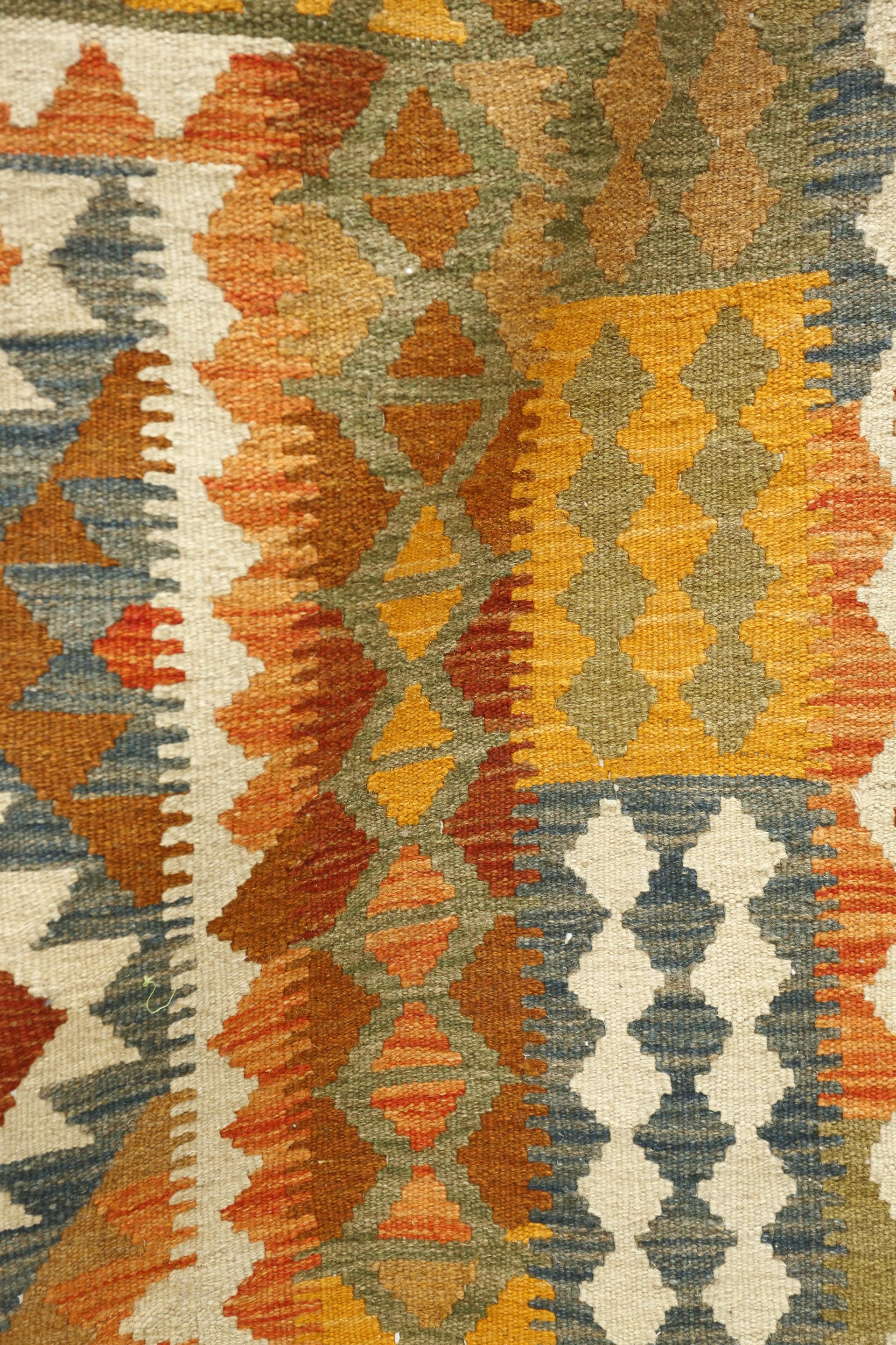 20th century Orange Kilim rug TallBoy Interiors