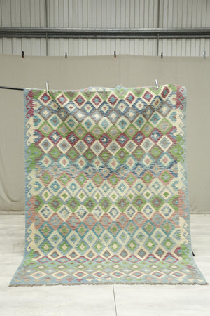Large 20th century Green kilim rug