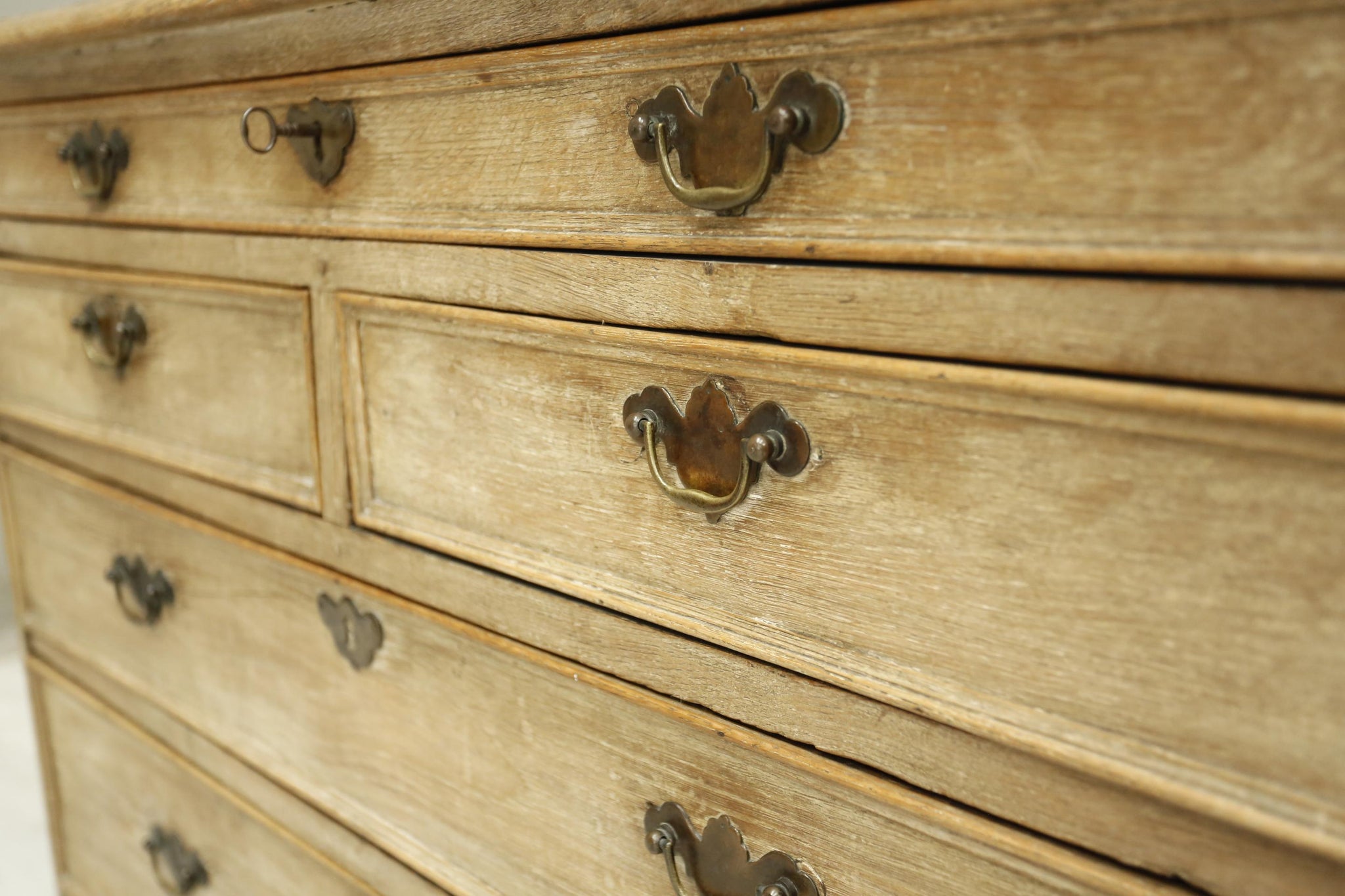 RESERVED Antique Georgian 18th century Limed oak chest of drawers