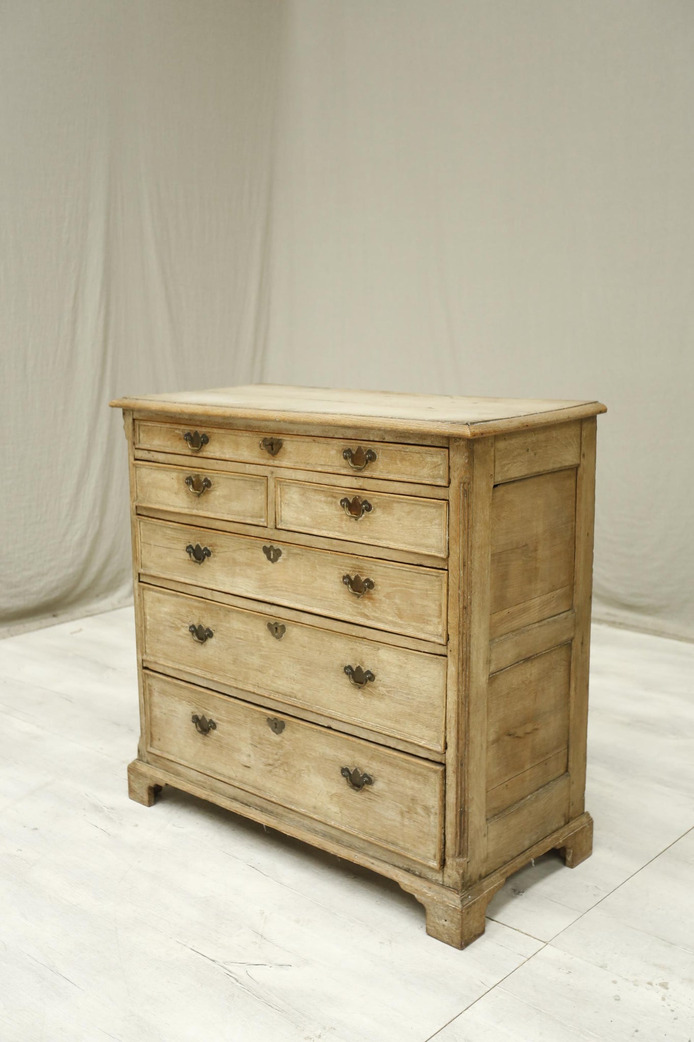 RESERVED Antique Georgian 18th century Limed oak chest of drawers