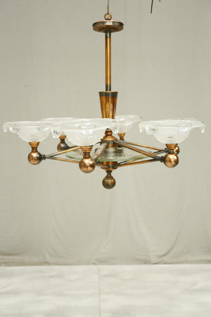 Art Deco copper chandelier- Atomic