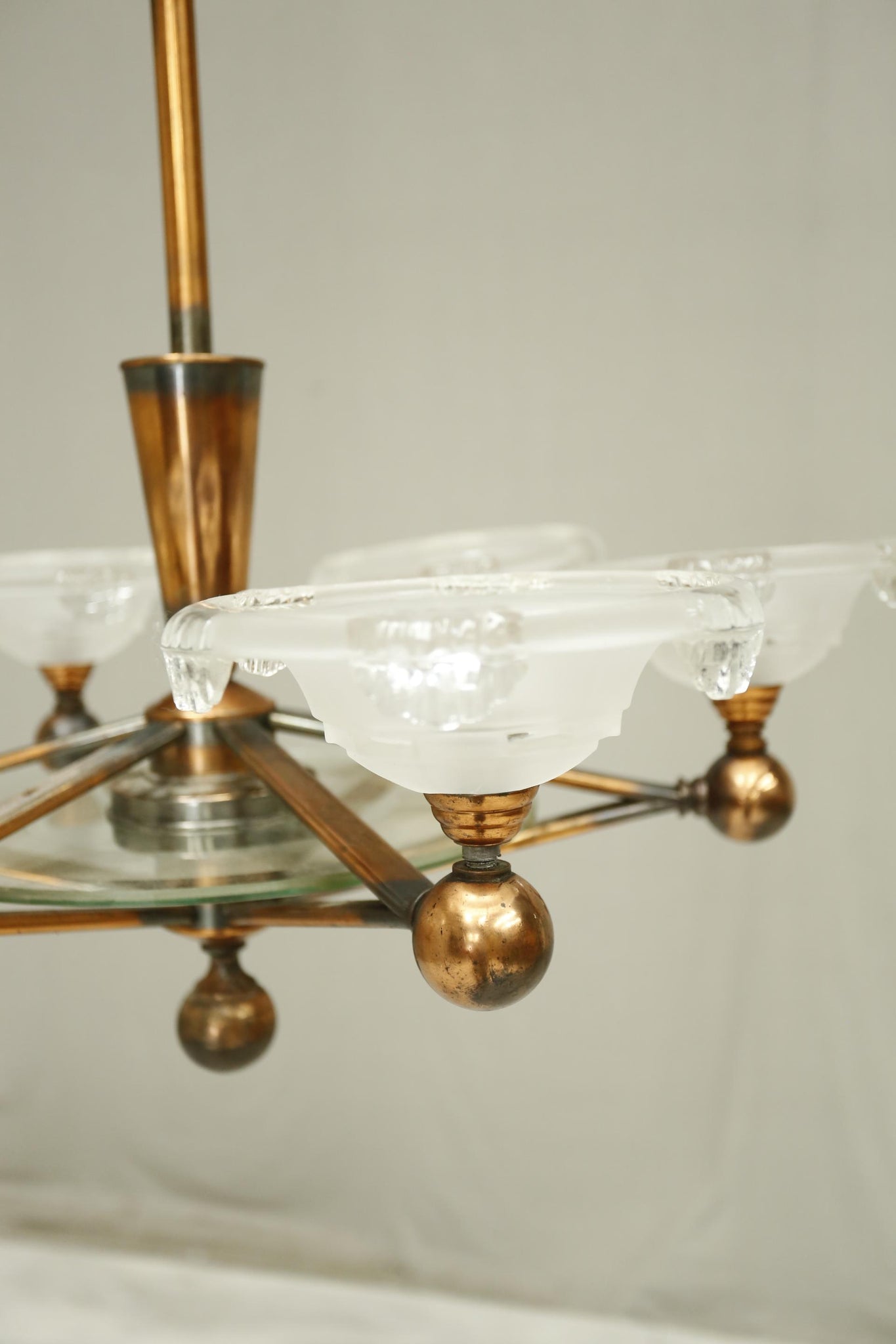 Art Deco copper chandelier- Atomic