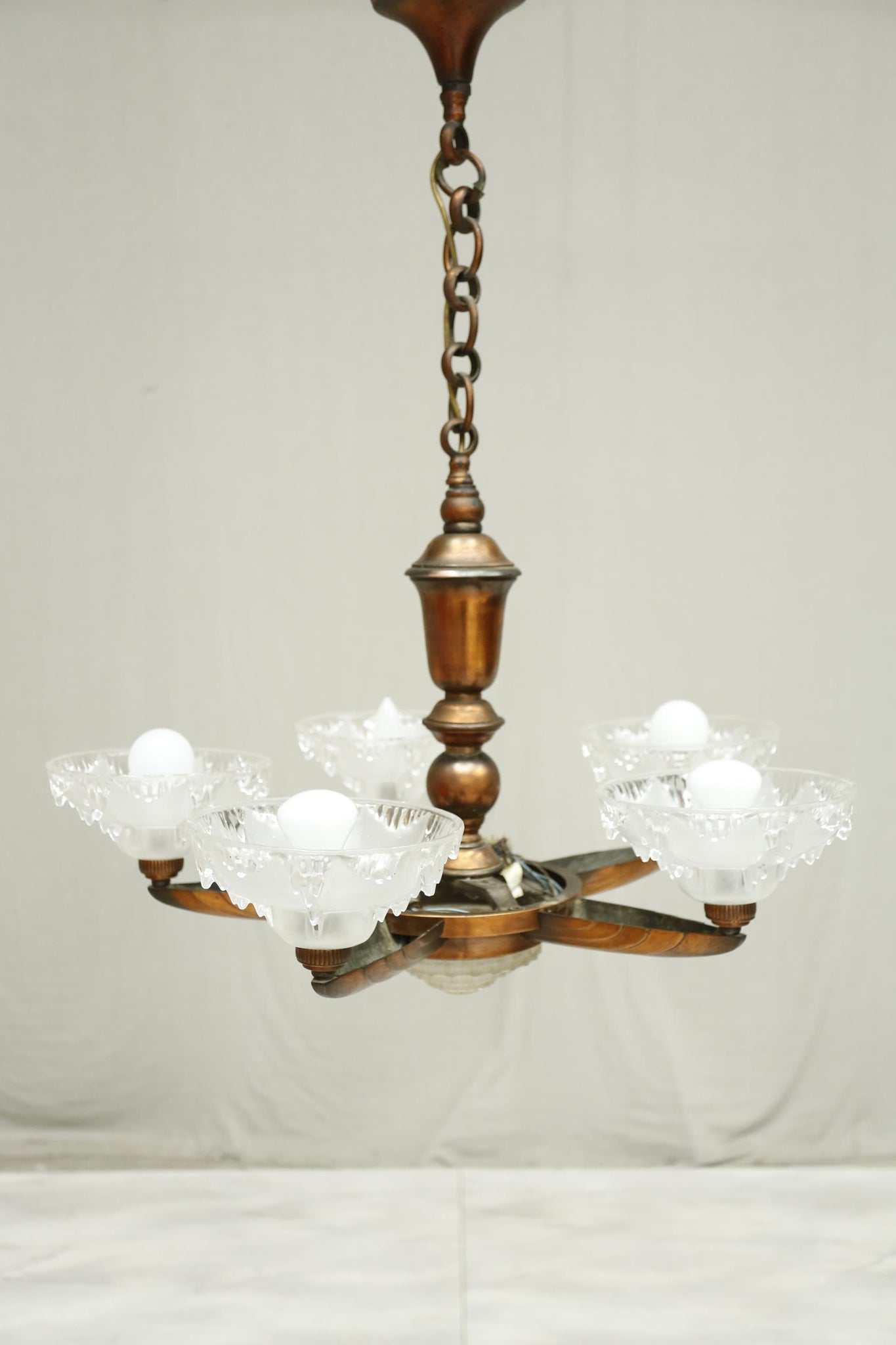 Art Deco copper chandelier- Architectural elements