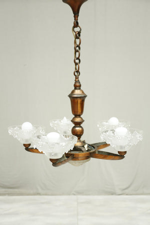 Art Deco copper chandelier- Architectural elements