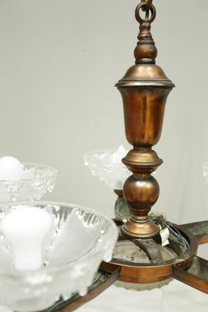 Art Deco copper chandelier- Architectural elements