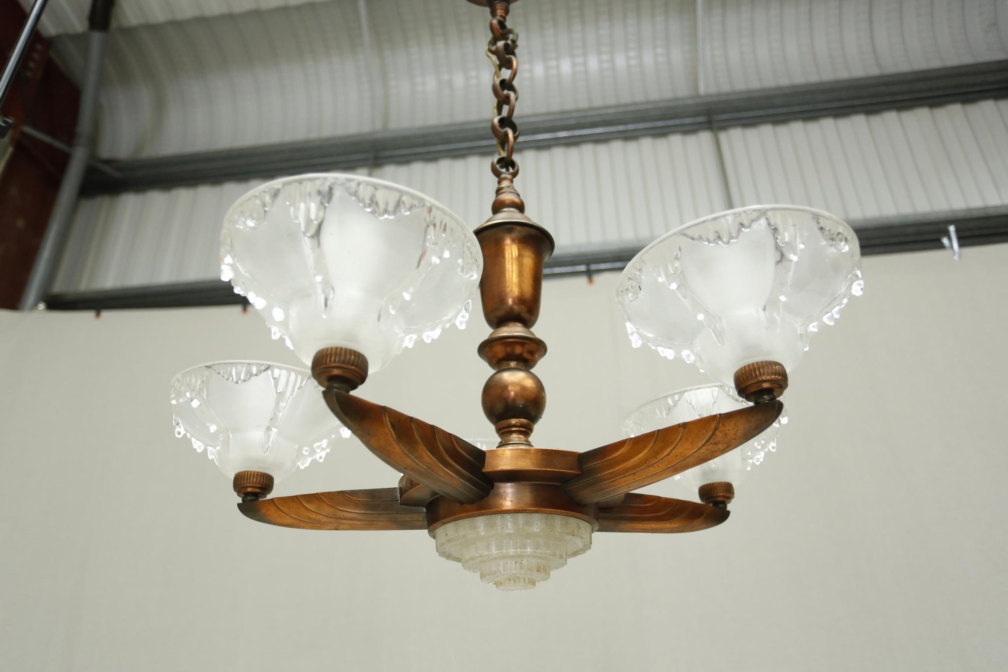 Art Deco copper chandelier- Architectural elements