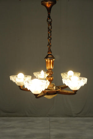Art Deco copper chandelier- Architectural elements