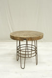 20th century Elm and iron lamp table