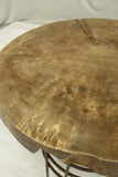 20th century Elm and iron lamp table