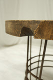 20th century Elm and iron lamp table