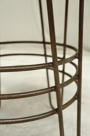 20th century Elm and iron lamp table
