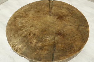 20th century Elm and iron lamp table